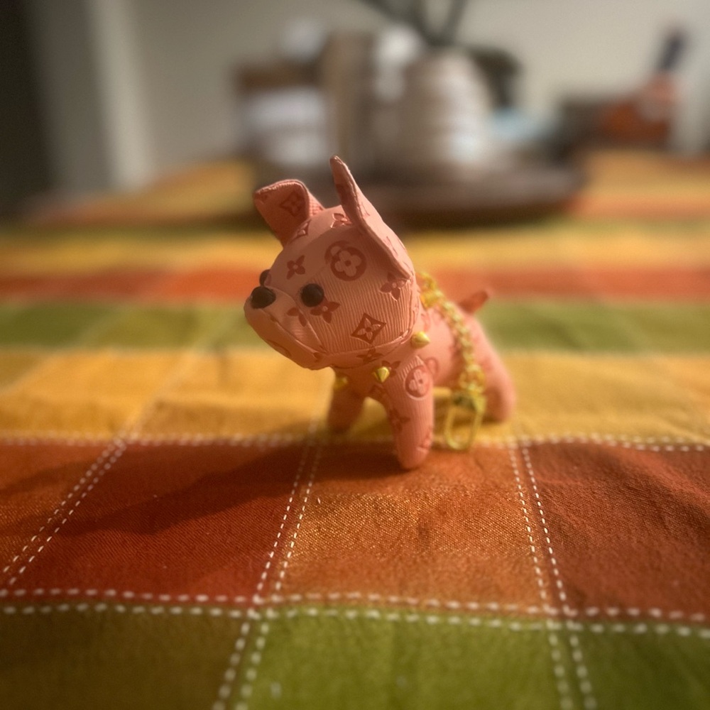Custom Pink Dog Plush Key Chain NEW Luxury